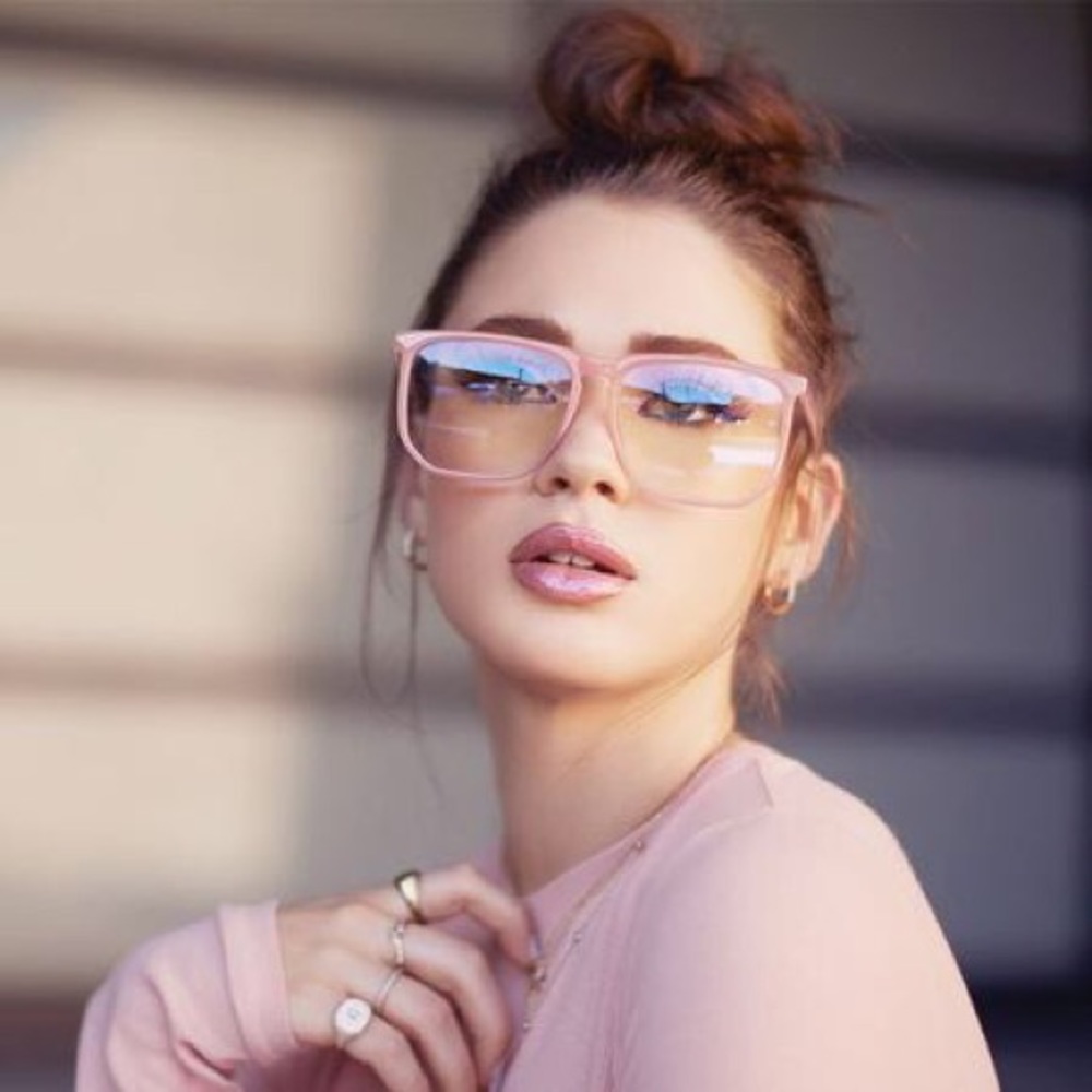 Quay Australia Stranger Pink Blue Light Eyeglasses